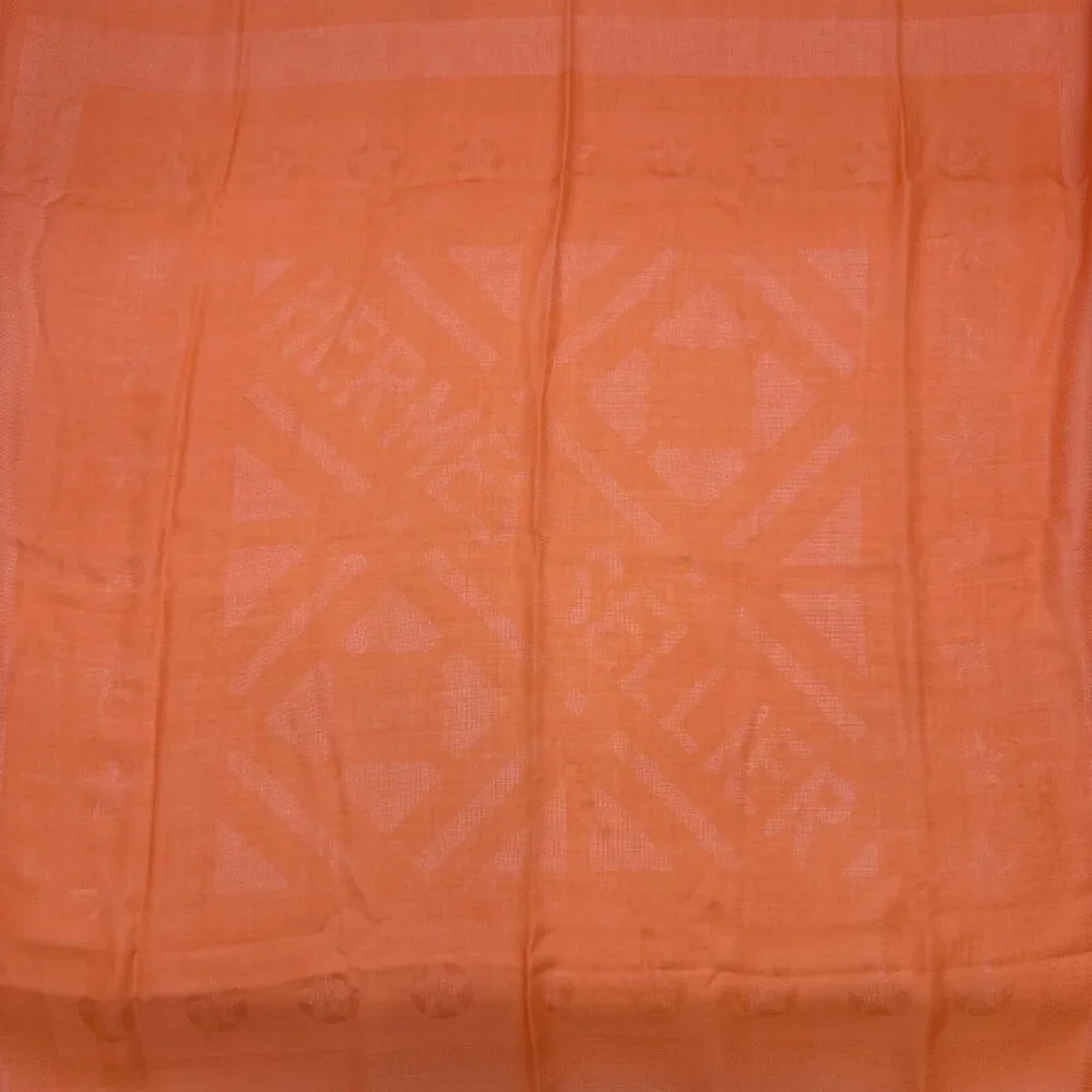 Authentic HERMES Stole Scarf Orange Cashmere #36634613 - Picture 3 of 12